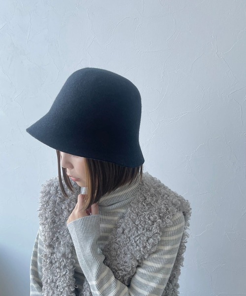 BAYFLOW（ベイフロー）の「フェルトベルハット（ハット・レディース・ダークブラウン/ブラック/アイボリー・FREE）」の17枚目の写真