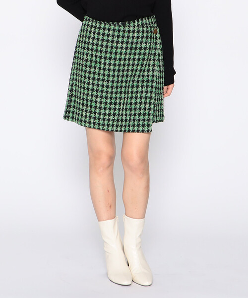 COMME CA ISM(コムサイズム)の「【セットアップ対応】千鳥ツイード ラップ ショートパンツ(その他パンツ・レディース・グリーン系その他/ブラック系その他・LARGE/MEDIUM)」の1枚目の写真