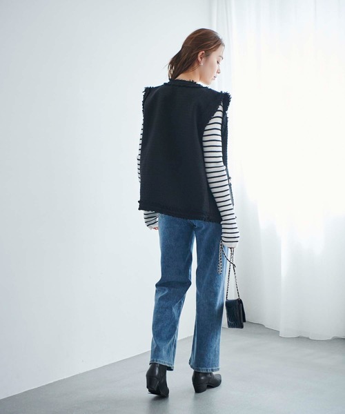 Edit Sheen（エディットシーン）の「ツイードフリンジベスト（ベスト・レディース・ブラック/ホワイト・M）」の18枚目の写真