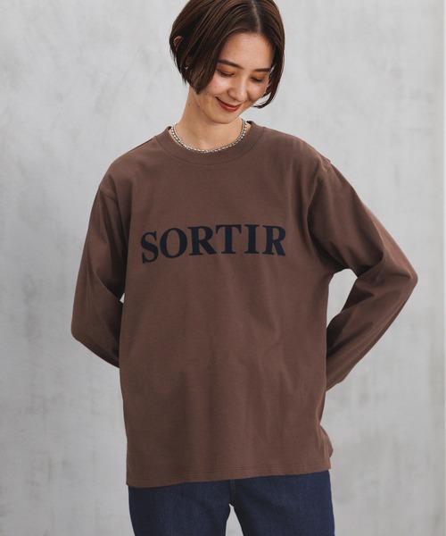 LEPSIM（レプシィム）の「アソートフロッキーロンT　977234（Tシャツ/カットソー・レディース・オフホワイト/ネイビー/ブラウン・FREE）」の2枚目の写真
