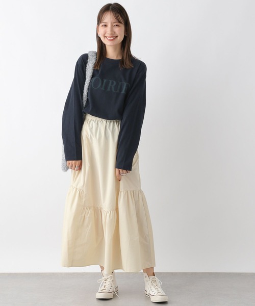 LEPSIM（レプシィム）の「アソートフロッキーロンT　977234（Tシャツ/カットソー・レディース・オフホワイト/ネイビー/ブラウン・FREE）」の19枚目の写真