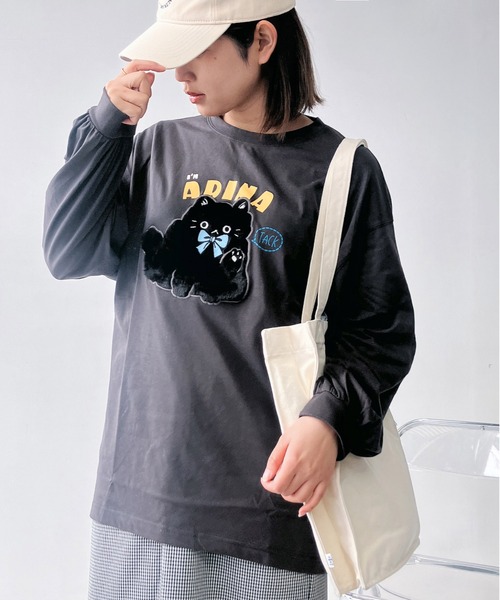 AS KNOW AS plus(アズノゥアズプラス)の「☆ふわふわアニマルロンT(Tシャツ/カットソー・レディース・ブラック系/ブルー系/ベージュ系/ホワイト系/ネイビー系1/ブラック系1/ホワイト系1/アイボリー系1/ホワイト系2/ブラック系2/ネイビー系2/ベージュ系2/ブラック系3/ネイビー系3/グリーン系3/ベージュ系3・FREE)」の6枚目の写真