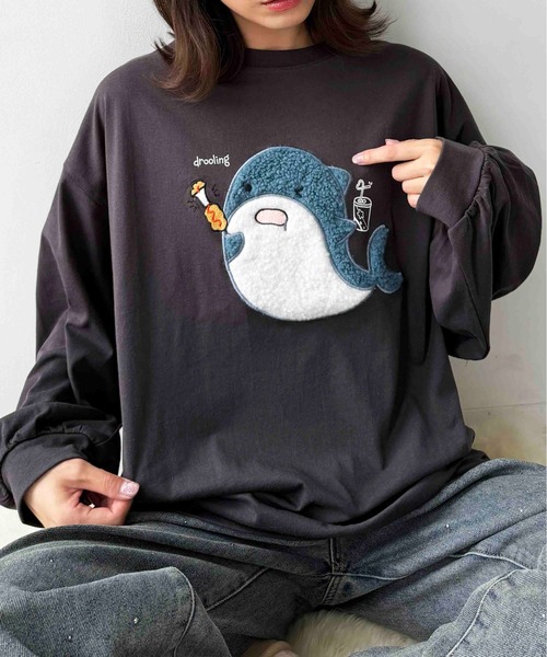 AS KNOW AS plus(アズノゥアズプラス)の「☆ふわふわアニマルロンT(Tシャツ/カットソー・レディース・ブラック系/ブルー系/ベージュ系/ホワイト系/ネイビー系1/ブラック系1/ホワイト系1/アイボリー系1/ホワイト系2/ブラック系2/ネイビー系2/ベージュ系2/ブラック系3/ネイビー系3/グリーン系3/ベージュ系3・FREE)」の7枚目の写真