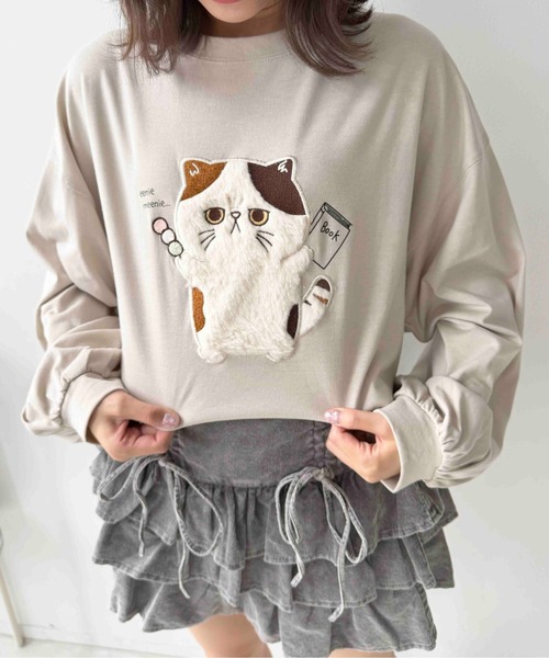 AS KNOW AS plus(アズノゥアズプラス)の「☆ふわふわアニマルロンT(Tシャツ/カットソー・レディース・ブラック系/ブルー系/ベージュ系/ホワイト系/ネイビー系1/ブラック系1/ホワイト系1/アイボリー系1/ホワイト系2/ブラック系2/ネイビー系2/ベージュ系2/ブラック系3/ネイビー系3/グリーン系3/ベージュ系3・FREE)」の10枚目の写真