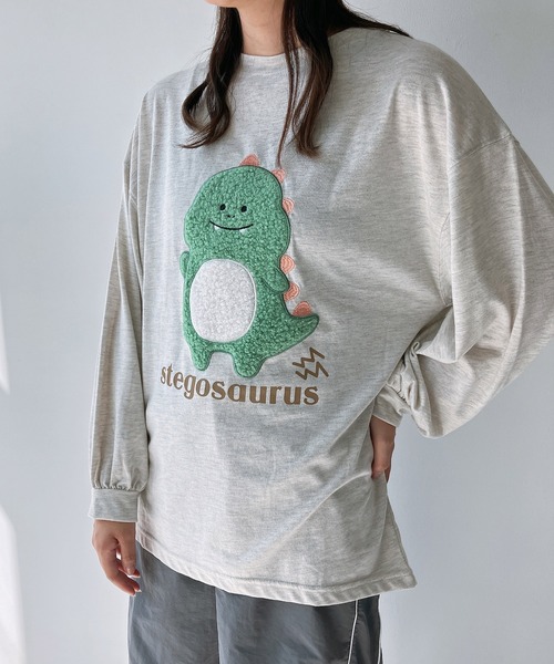 AS KNOW AS plus(アズノゥアズプラス)の「☆ふわふわアニマルロンT(Tシャツ/カットソー・レディース・ブラック系/ブルー系/ベージュ系/ホワイト系/ネイビー系1/ブラック系1/ホワイト系1/アイボリー系1/ホワイト系2/ブラック系2/ネイビー系2/ベージュ系2/ブラック系3/ネイビー系3/グリーン系3/ベージュ系3・FREE)」の11枚目の写真