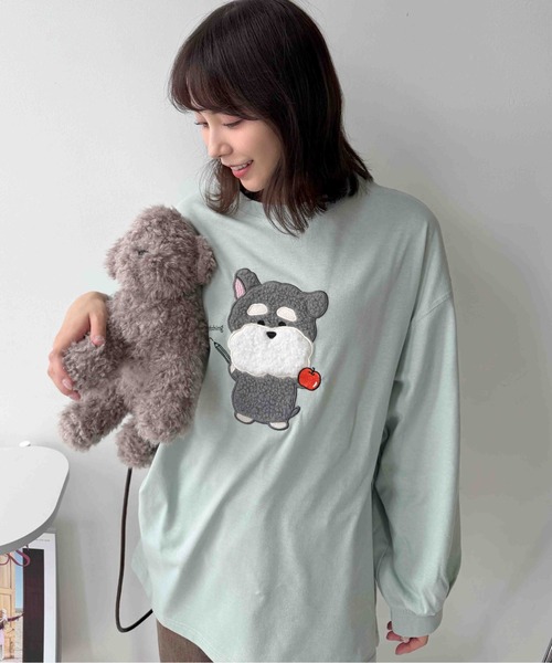 AS KNOW AS plus(アズノゥアズプラス)の「☆ふわふわアニマルロンT(Tシャツ/カットソー・レディース・ブラック系/ブルー系/ベージュ系/ホワイト系/ネイビー系1/ブラック系1/ホワイト系1/アイボリー系1/ホワイト系2/ブラック系2/ネイビー系2/ベージュ系2/ブラック系3/ネイビー系3/グリーン系3/ベージュ系3・FREE)」の12枚目の写真