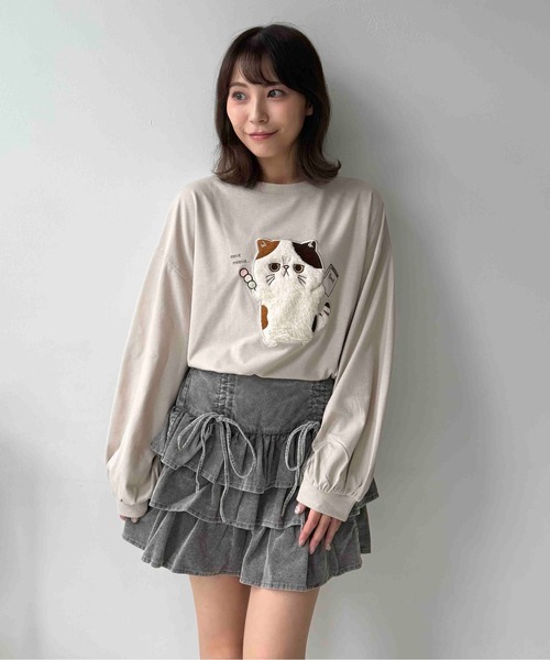 AS KNOW AS plus(アズノゥアズプラス)の「☆ふわふわアニマルロンT(Tシャツ/カットソー・レディース・ブラック系/ブルー系/ベージュ系/ホワイト系/ネイビー系1/ブラック系1/ホワイト系1/アイボリー系1/ホワイト系2/ブラック系2/ネイビー系2/ベージュ系2/ブラック系3/ネイビー系3/グリーン系3/ベージュ系3・FREE)」の22枚目の写真
