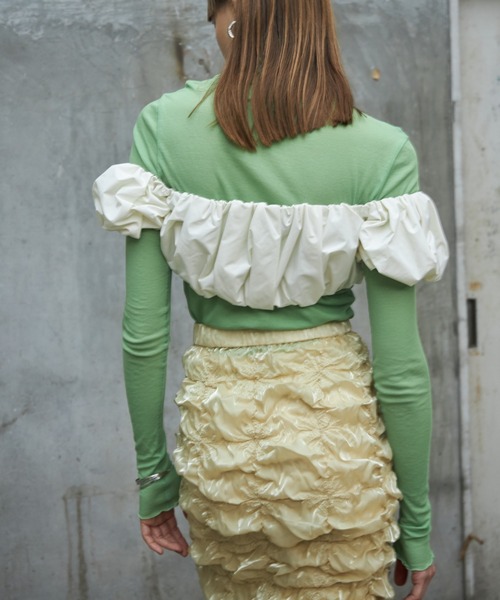 セール】'ARIMATSUSHIBORI' SKIRT GLOSSY/アリマツシボリ
