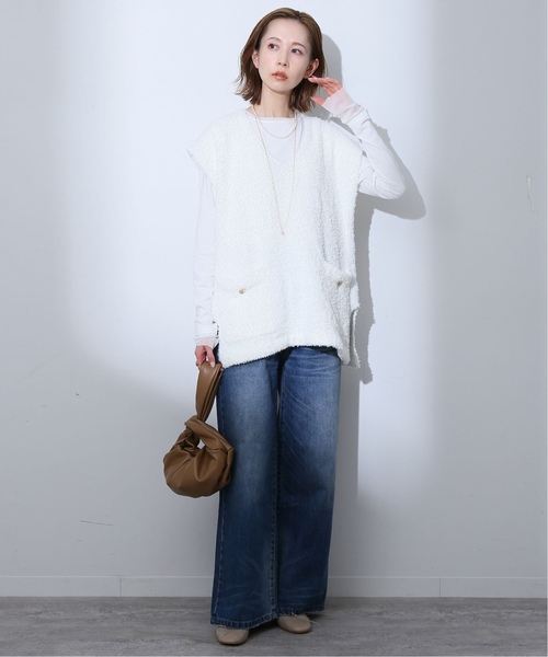 SLOBE IENA（スローブイエナ）の「《追加3》レイヤードスリーブロンTEE（Tシャツ/カットソー・レディース・アイボリー/ホワイト・FREE）」の4枚目の写真