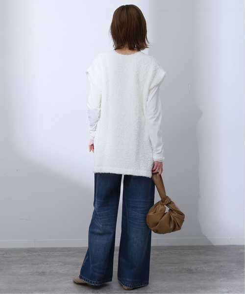 SLOBE IENA（スローブイエナ）の「《追加3》レイヤードスリーブロンTEE（Tシャツ/カットソー・レディース・アイボリー/ホワイト・FREE）」の6枚目の写真