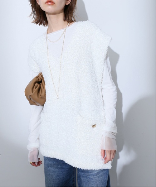 SLOBE IENA（スローブイエナ）の「《追加3》レイヤードスリーブロンTEE（Tシャツ/カットソー・レディース・アイボリー/ホワイト・FREE）」の8枚目の写真