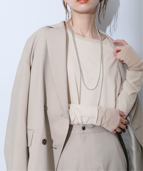 SLOBE IENA（スローブイエナ）の「《追加3》レイヤードスリーブロンTEE（Tシャツ/カットソー・レディース・アイボリー/ホワイト・FREE）」の14枚目の写真