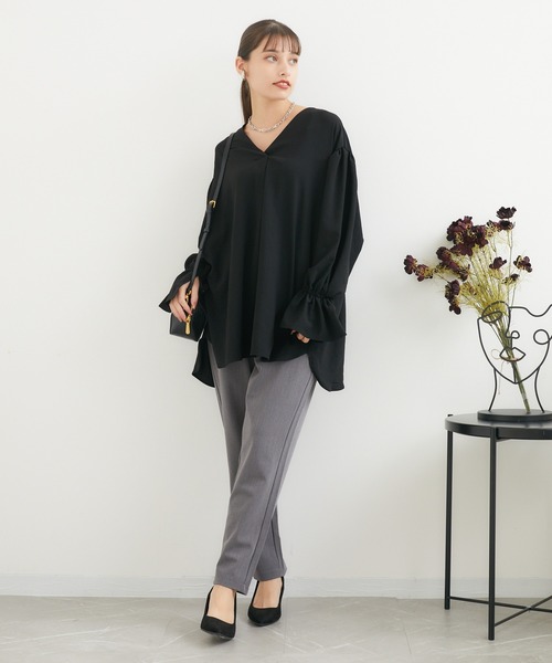 ブラウス シャツ Dignite Collier ストレッチシフォンブラウス レディース Dignite collier（ディニテコリエ）の「Dignite collier