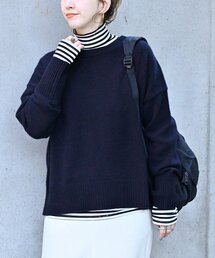 ウール混クルーネックプルオーバー