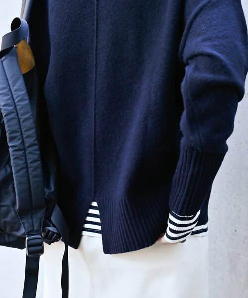 B.C STOCK(ベーセーストック)の「ウール混クルーネックプルオーバー(ニット/セーター・レディース・ネイビー/ブラウン/イエロー・FREE)」の7枚目の写真