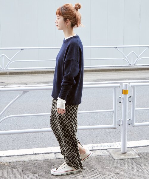 B.C STOCK(ベーセーストック)の「ウール混クルーネックプルオーバー(ニット/セーター・レディース・ネイビー/ブラウン/イエロー・FREE)」の9枚目の写真