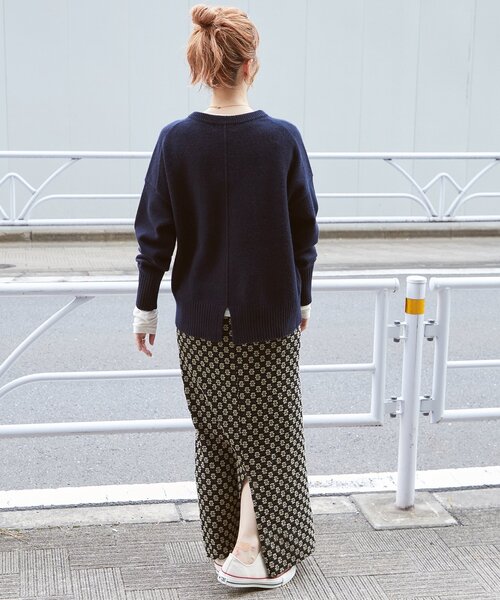 B.C STOCK(ベーセーストック)の「ウール混クルーネックプルオーバー(ニット/セーター・レディース・ネイビー/ブラウン/イエロー・FREE)」の10枚目の写真