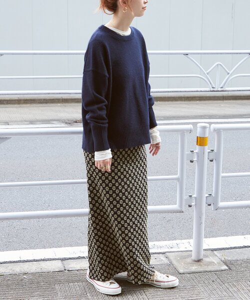 B.C STOCK(ベーセーストック)の「ウール混クルーネックプルオーバー(ニット/セーター・レディース・ネイビー/ブラウン/イエロー・FREE)」の11枚目の写真