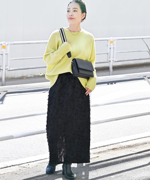 B.C STOCK(ベーセーストック)の「ウール混クルーネックプルオーバー(ニット/セーター・レディース・ネイビー/ブラウン/イエロー・FREE)」の18枚目の写真