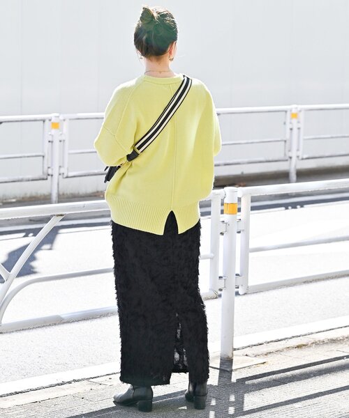 B.C STOCK(ベーセーストック)の「ウール混クルーネックプルオーバー(ニット/セーター・レディース・ネイビー/ブラウン/イエロー・FREE)」の20枚目の写真