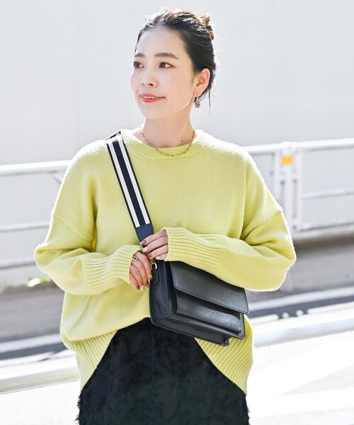 B.C STOCK(ベーセーストック)の「ウール混クルーネックプルオーバー(ニット/セーター・レディース・ネイビー/ブラウン/イエロー・FREE)」の21枚目の写真