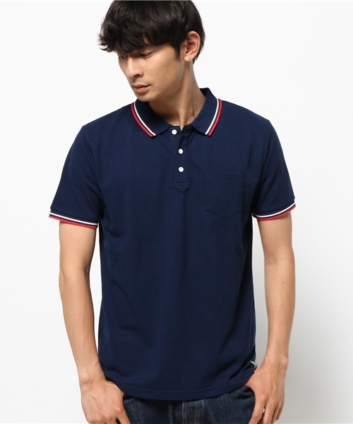 OUTLET（アウトレット）の「【CIAOPANIC TYPY】鹿ノ子ラインポロシャツ（ポロシャツ・メンズ・ホワイト/ネイビー/ブラック・LARGE/SMALL/MEDIUM）」の3枚目の写真