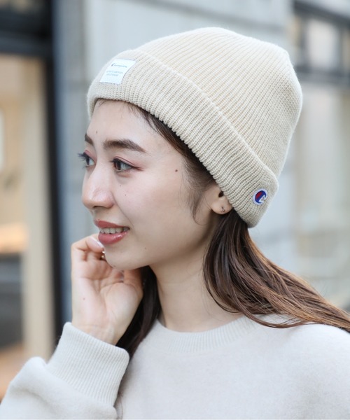 Champion(チャンピオン)の「【Champion】199-905B (492-0151) 裏ボアチケットワッチ(ニットキャップ/ビーニー・メンズ・ベージュ/グレー/オレンジ/ネイビー/グリーン・FREE)」の3枚目の写真