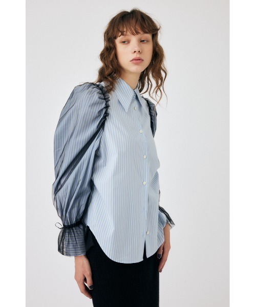 美品✨ moussy マウジー チュール レイヤード シャツ ブラウス インナー MOUSSY（マウジー）の「【HOLIDAY COLLECTION】TULLE LAYERED