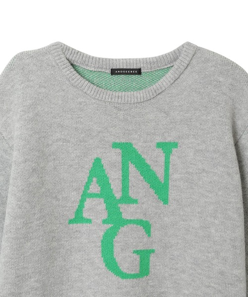 ANDGEEBEE（アンジービー）の「UNISEX ジャガードロゴニット（ニット/セーター・レディース・ネイビー/グレー・X-LARGE）」の3枚目の写真