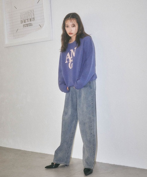 ANDGEEBEE（アンジービー）の「UNISEX ジャガードロゴニット（ニット/セーター・レディース・ネイビー/グレー・X-LARGE）」の5枚目の写真