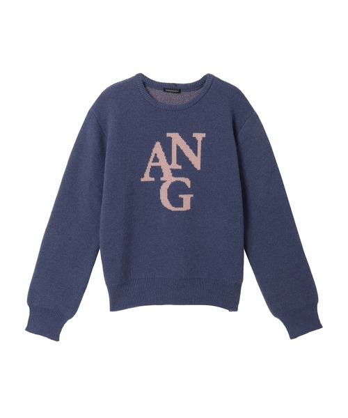 ANDGEEBEE（アンジービー）の「UNISEX ジャガードロゴニット（ニット/セーター・レディース・ネイビー/グレー・X-LARGE）」の7枚目の写真