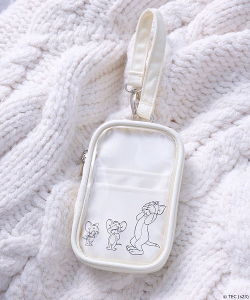 Tom＆Jerry（トムアンドジェリー）の「【公式】TOM and JERRY　推しが尊い　マルチポーチ（ポーチ・レディース・ホワイト/ブルー/イエロー/パープル/レッド/ピンク/オレンジ/グリーン/ブラック・FREE）」の2枚目の写真