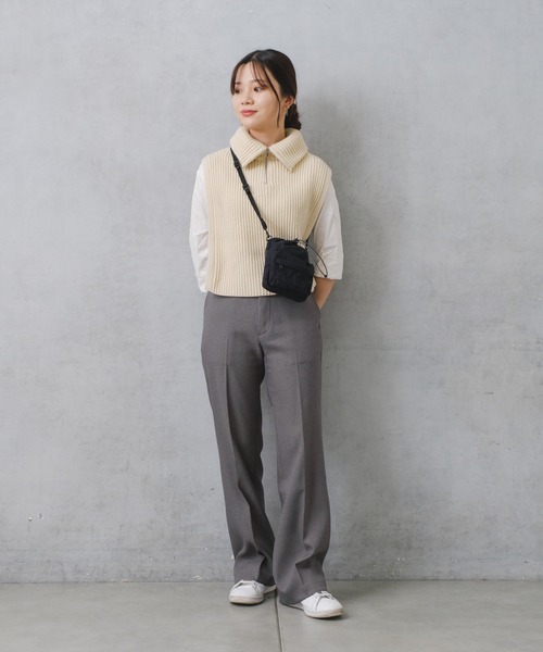 Actually（アクチュアリー）の「くしゅくしゅサコッシュ（ボディバッグ/ウエストポーチ・レディース・ベージュ/ブラック・フリー）」の4枚目の写真