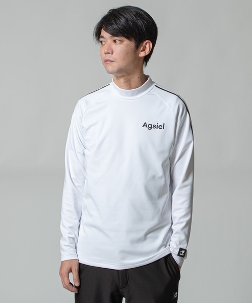 Agsiel(アグシエル)の「【Agsiel】 長袖モックネックTシャツ(Tシャツ/カットソー・メンズ・ネイビー/ブラック/トップグレー/ホワイト・LARGE/X-LARGE/MEDIUM)」の2枚目の写真