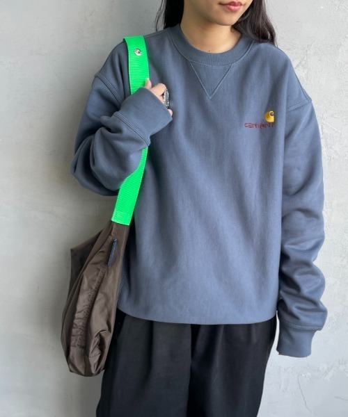 Carhartt WIP（カーハートダブリューアイピー）の「[carhartt WIP/カーハートダブリューアイピー] AMERICAN SCRIPT ワンポイントロゴ刺繍スウェット（スウェット・メンズ・ブラック/ダークグリーン/ブルー/ナチュラル/ライトグレー・S/M/L/XL）」の5枚目の写真