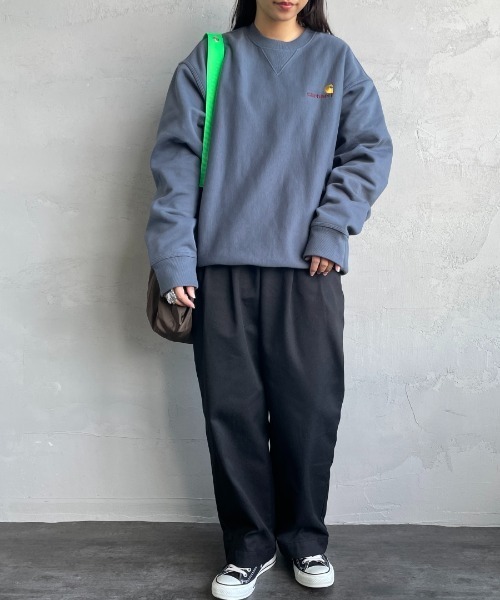 Carhartt WIP（カーハートダブリューアイピー）の「[carhartt WIP/カーハートダブリューアイピー] AMERICAN SCRIPT ワンポイントロゴ刺繍スウェット（スウェット・メンズ・ブラック/ダークグリーン/ブルー/ナチュラル/ライトグレー・S/M/L/XL）」の19枚目の写真