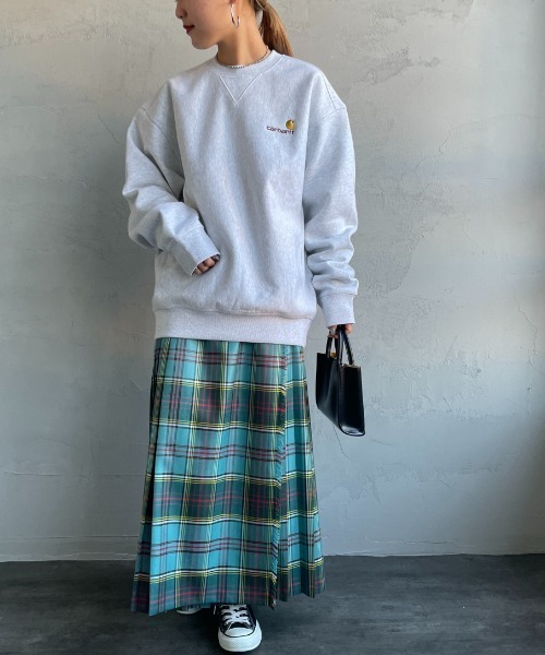Carhartt WIP（カーハートダブリューアイピー）の「[carhartt WIP/カーハートダブリューアイピー] AMERICAN SCRIPT ワンポイントロゴ刺繍スウェット（スウェット・メンズ・ブラック/ダークグリーン/ブルー/ナチュラル/ライトグレー・S/M/L/XL）」の9枚目の写真