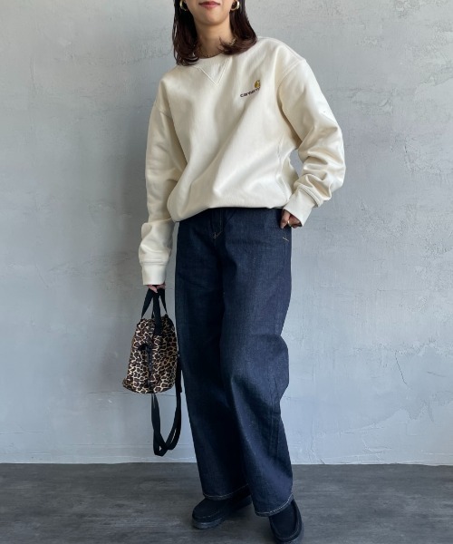 Carhartt WIP（カーハートダブリューアイピー）の「[carhartt WIP/カーハートダブリューアイピー] AMERICAN SCRIPT ワンポイントロゴ刺繍スウェット（スウェット・メンズ・ブラック/ダークグリーン/ブルー/ナチュラル/ライトグレー・S/M/L/XL）」の14枚目の写真