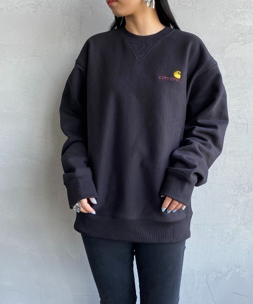 Carhartt WIP（カーハートダブリューアイピー）の「[carhartt WIP/カーハートダブリューアイピー] AMERICAN SCRIPT ワンポイントロゴ刺繍スウェット（スウェット・メンズ・ブラック/ダークグリーン/ブルー/ナチュラル/ライトグレー・S/M/L/XL）」の20枚目の写真