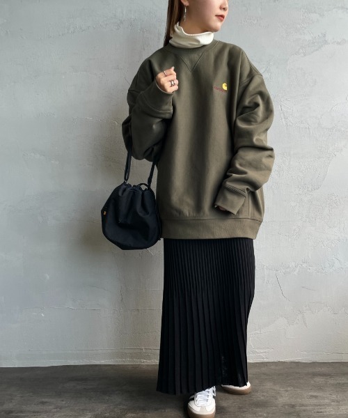 Carhartt WIP（カーハートダブリューアイピー）の「[carhartt WIP/カーハートダブリューアイピー] AMERICAN SCRIPT ワンポイントロゴ刺繍スウェット（スウェット・メンズ・ブラック/ダークグリーン/ブルー/ナチュラル/ライトグレー・S/M/L/XL）」の16枚目の写真