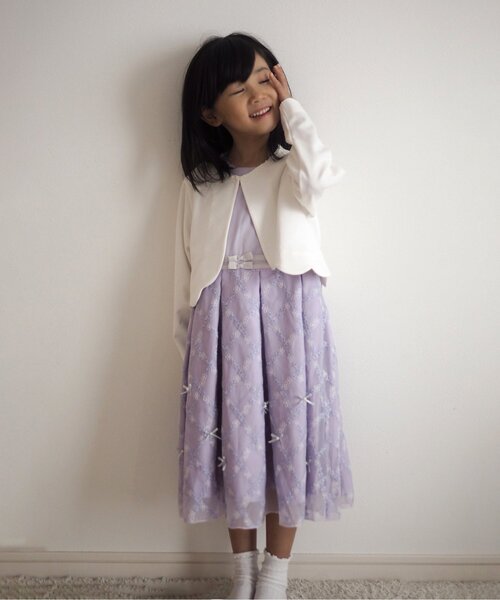 apres les cours（アプレレクール）の「フォーマルジャンパースカート（ワンピース・キッズ・ネイビー/ラベンダー・110/100/120/130）」の7枚目の写真