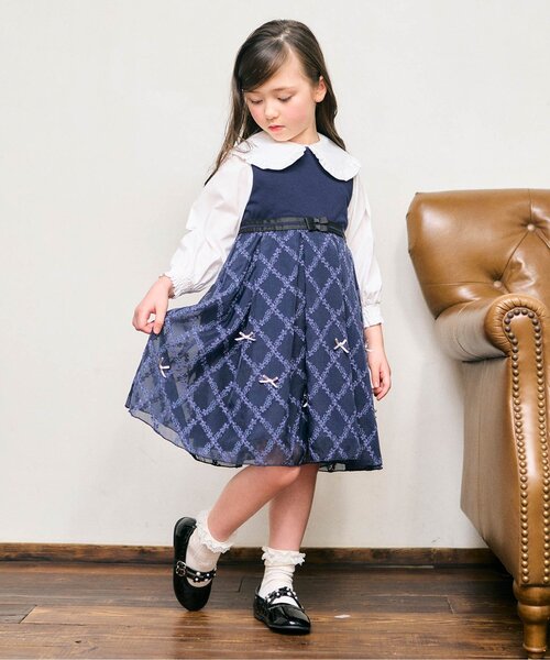 apres les cours（アプレレクール）の「フォーマルジャンパースカート（ワンピース・キッズ・ネイビー/ラベンダー・110/100/120/130）」の18枚目の写真
