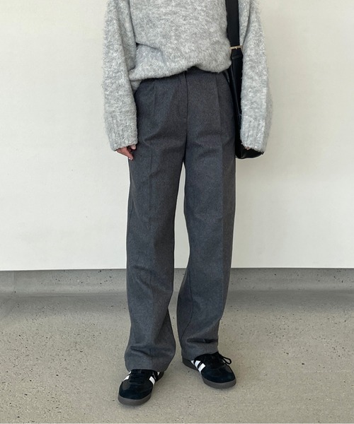 LE MORE（リモア）の「起毛タックストレートパンツ（スラックス・レディース・グレー/ダークブラウン/ブラック・S/M）」の19枚目の写真