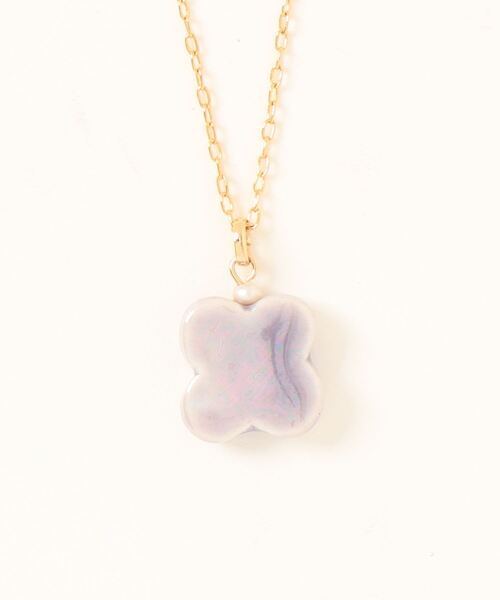 irodori】クローバーnecklace（ラベンダー）（ネックレス