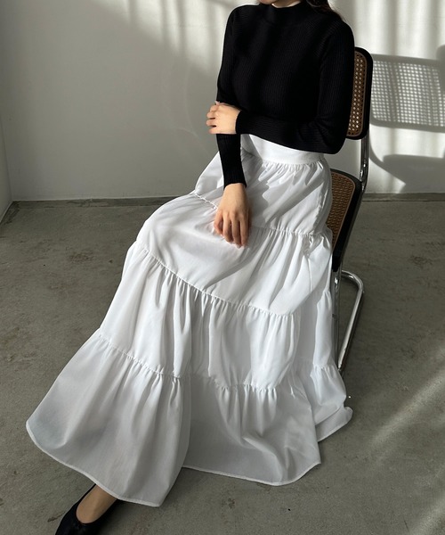 Louere(ルエレ)の「ハイウエストティアードフレアスカート(スカート・レディース・ブラック/ホワイト/ダークグレー/モカ/ピンク・X-LARGE/LARGE/MEDIUM/SMALL)」の21枚目の写真