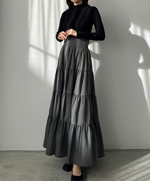 お値下げ♡新品未使用♡タグ付き♡エリー♡ドットフレアスカート ♡グレー♡ ツイル起毛フレア スカート / 組曲 | ファッション通販 【公式通販