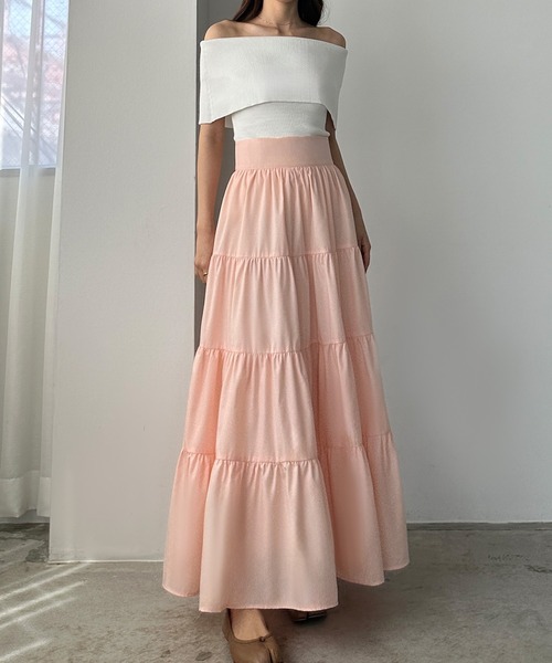 Louere(ルエレ)の「ハイウエストティアードフレアスカート(スカート・レディース・ブラック/ホワイト/ダークグレー/モカ/ピンク・X-LARGE/LARGE/MEDIUM/SMALL)」の10枚目の写真