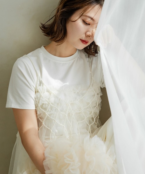 rectangle（レクタングル）の「パールビスチェ（キャミソール・レディース・ホワイト/ブラック/クリア・FREE）」の20枚目の写真