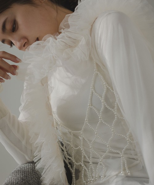 rectangle（レクタングル）の「パールビスチェ（キャミソール・レディース・ホワイト/ブラック/クリア・FREE）」の18枚目の写真