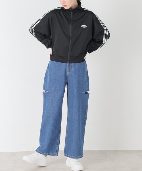 Honeys(ハニーズ)の「ダメージカットアウトストレートデニムパンツ(デニムパンツ・レディース・アイボリー/ブルー系その他/ライトインディゴブルー/インディゴブルー/ブラック・SS/S/M/L/LL)」の11枚目の写真